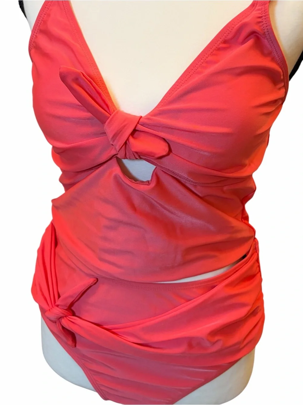 Tahari Coral Knot Front Tankini 2 Piece Set Size Large